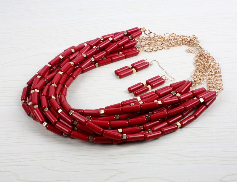 Women's Jewelry Exaggerated Acrylic Bead Multi-layer Necklace