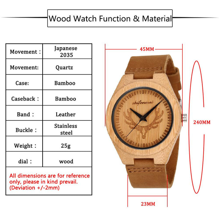 New Simple Fashionable Bamboo Wood Neutral Wood Quartz Watch