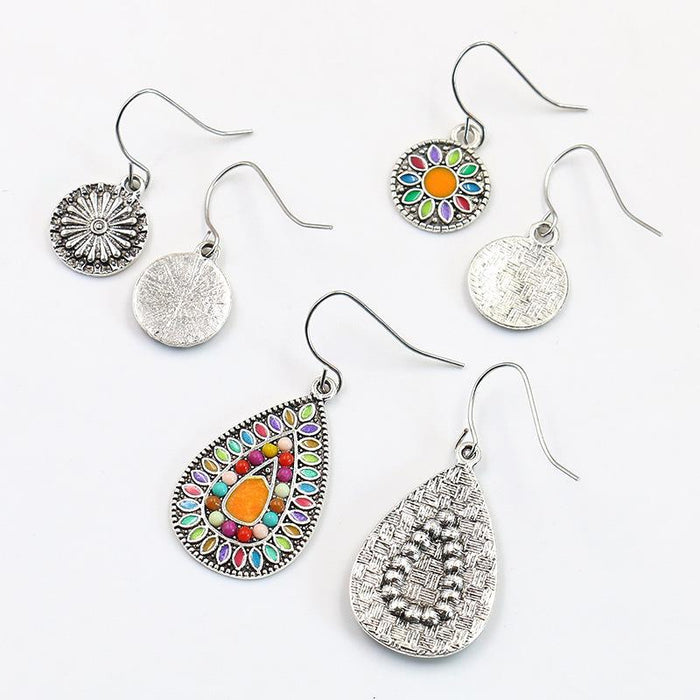 3 pairs/set Earrings Bohemian Style Jewelry X0X36200