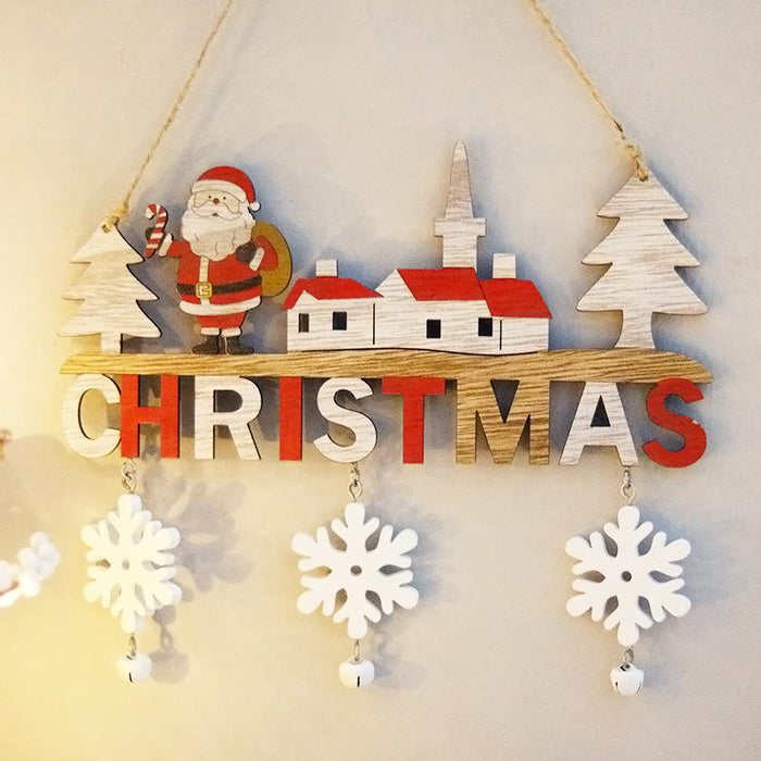 2022 Wooden Christmas Door Hanging Oranments