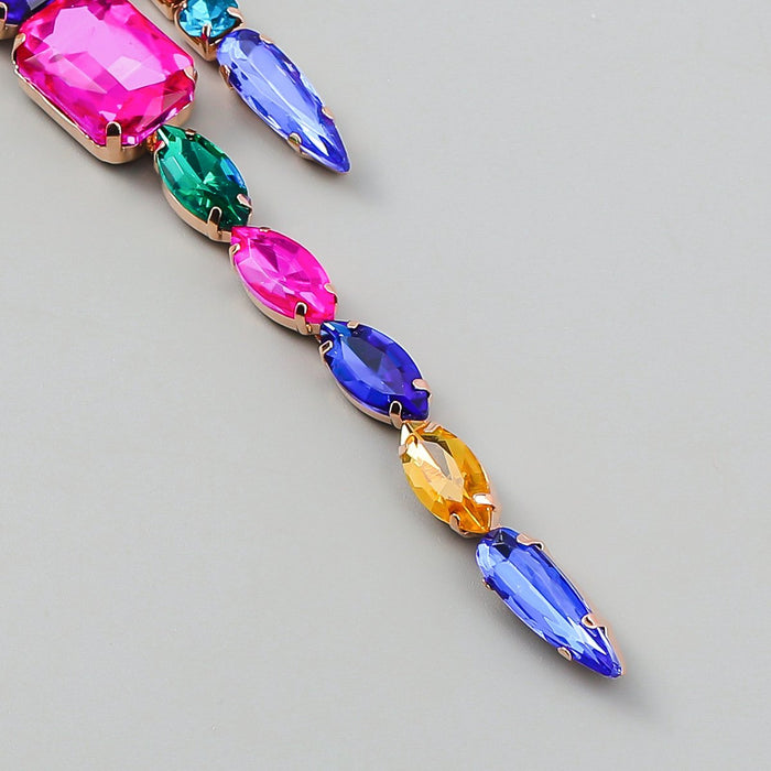 Women's Fashion Pendant Multicolor Rhinestone Earrings