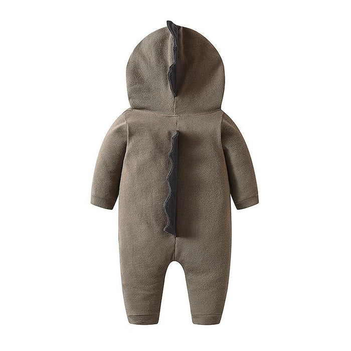 Solid colour dinosaur infant long sleeve hooded zipper shirt