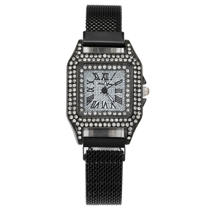 New Fashion Square Diamond Inlaid Roman Digital Pointer Temperament Watch Llz20017
