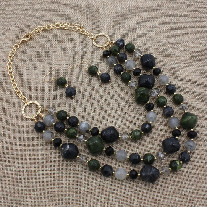 Women's jewelry exaggerated resin multi-layer Necklace accessories