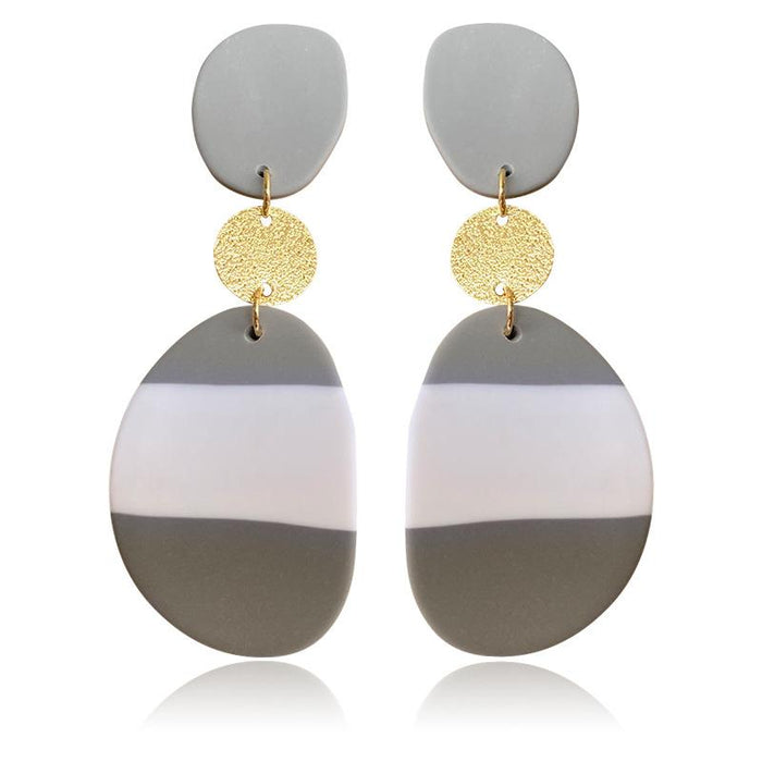 Pearl Gray Clay Soft Pottery Earrings Earrings Earrings Earrings Jewelry Irregular Geometry