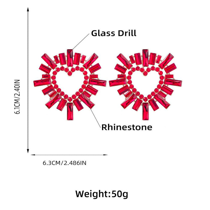 Super Flash Claw Chain Heart Shaped Sunflower Earrings