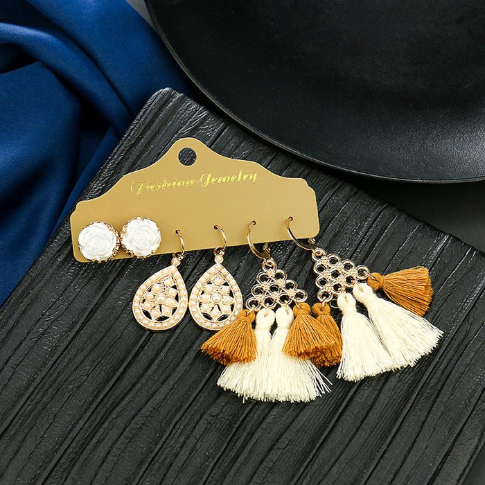 3 pairs/set Earrings Bohemian Style Jewelry X0X36201