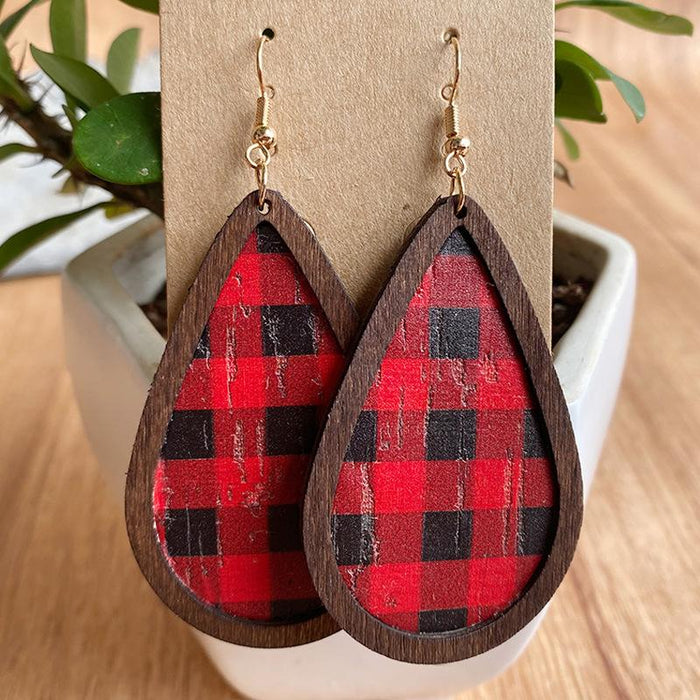 Vintage Exaggerated Bark Wood Frame Women's Earrings