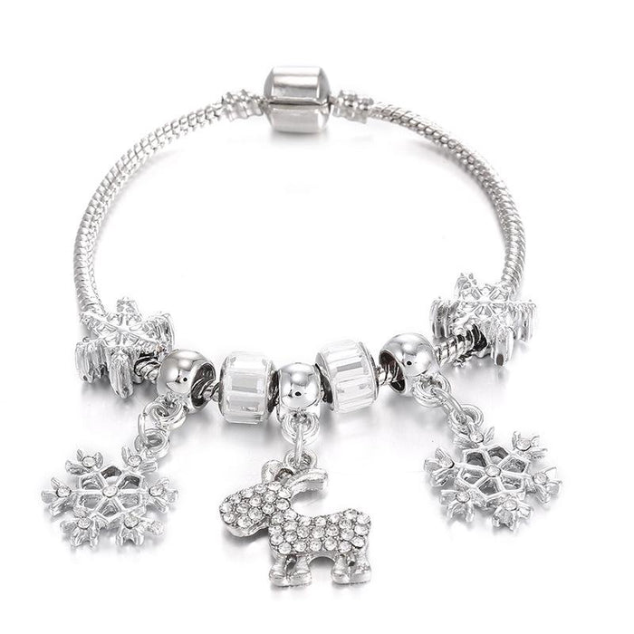 Snowflake Dot Pendant Beaded Accessory Bracelet