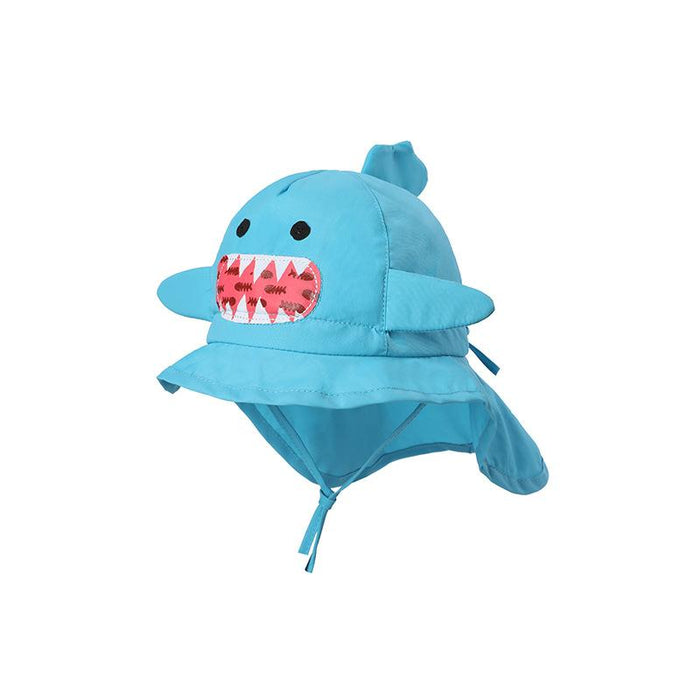 Cartoon Shark Outdoor Beach Sunscreen Children's Shawl Hat