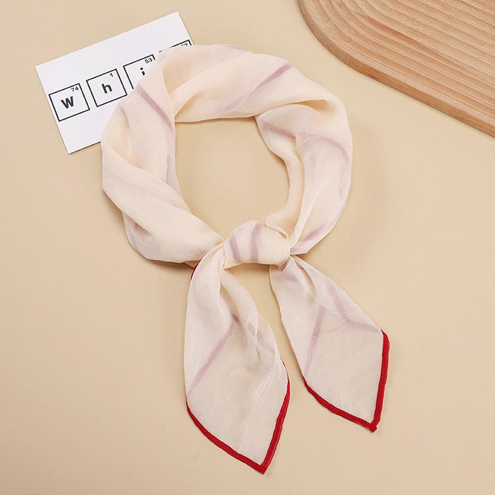 Simple Style Solid Color Thin Cloud Yarn Small Square Scarf