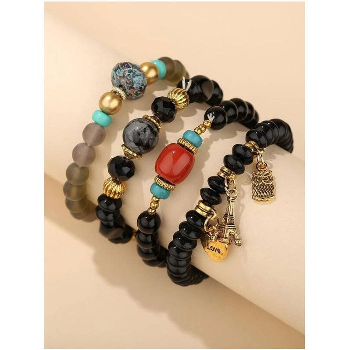 New Owl Letter Heart Pendant Women's Multilayer Bracelet