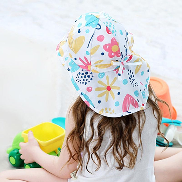 Printed Summer UPF50 + Beach Sunscreen Baby Shawl Hat