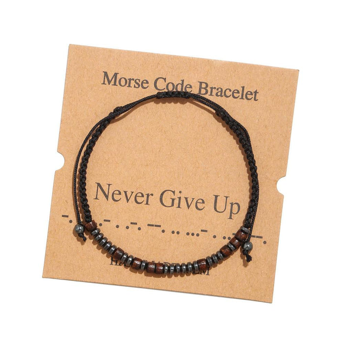 Morse Code Alphanumeric Woven Bracelet