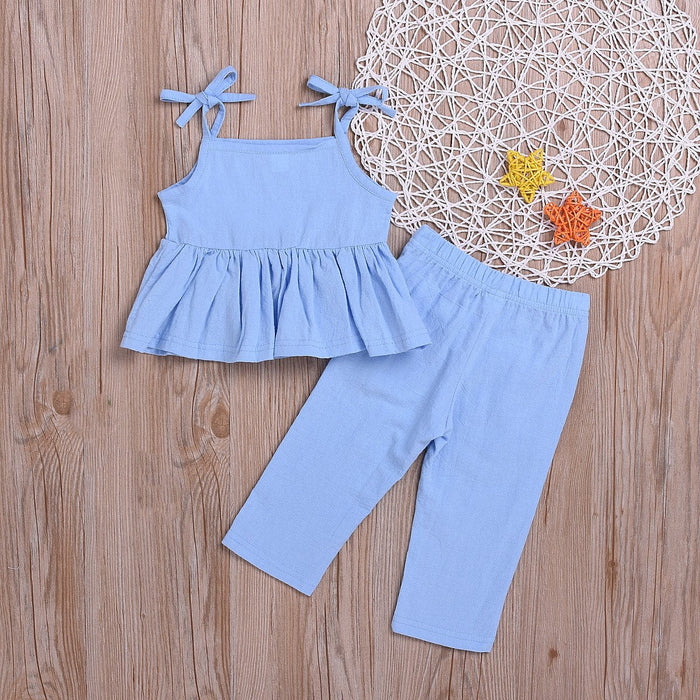 Suspender suit cool solid colour girl's clothes