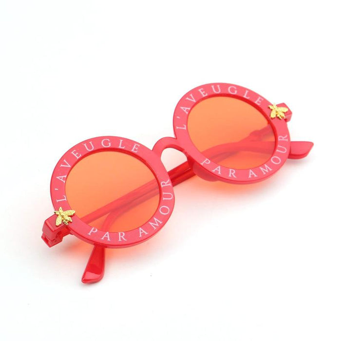 Children's Sunglasses letter round frame glasses