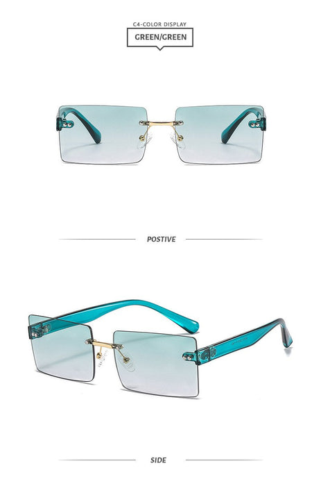 Square frameless colour candy Sunglasses