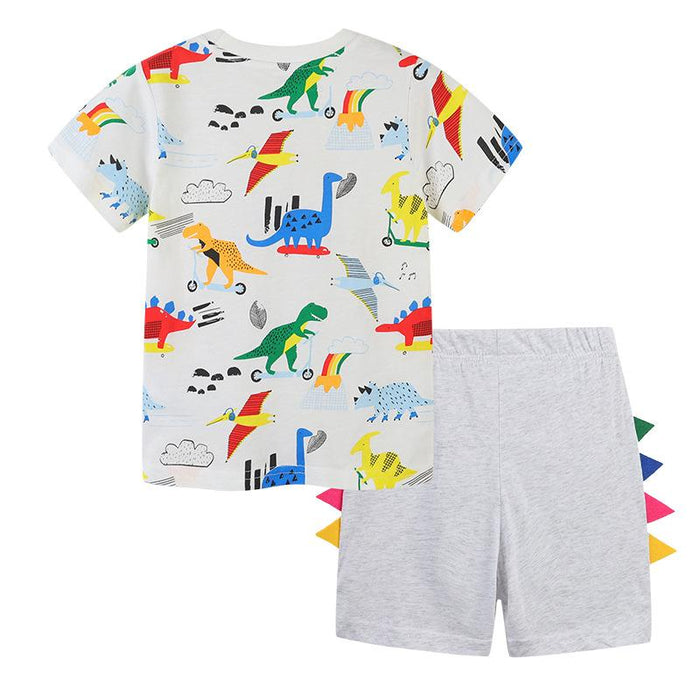 Children's Short Sleeve T-Shirt Cartoon Print Set