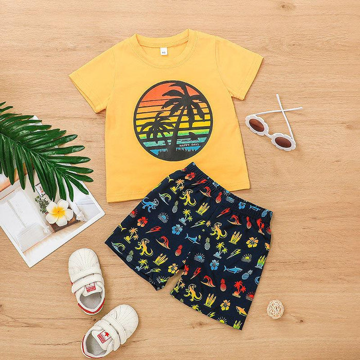 Kid's Beach Printed Shorts Top 2 Piece Set