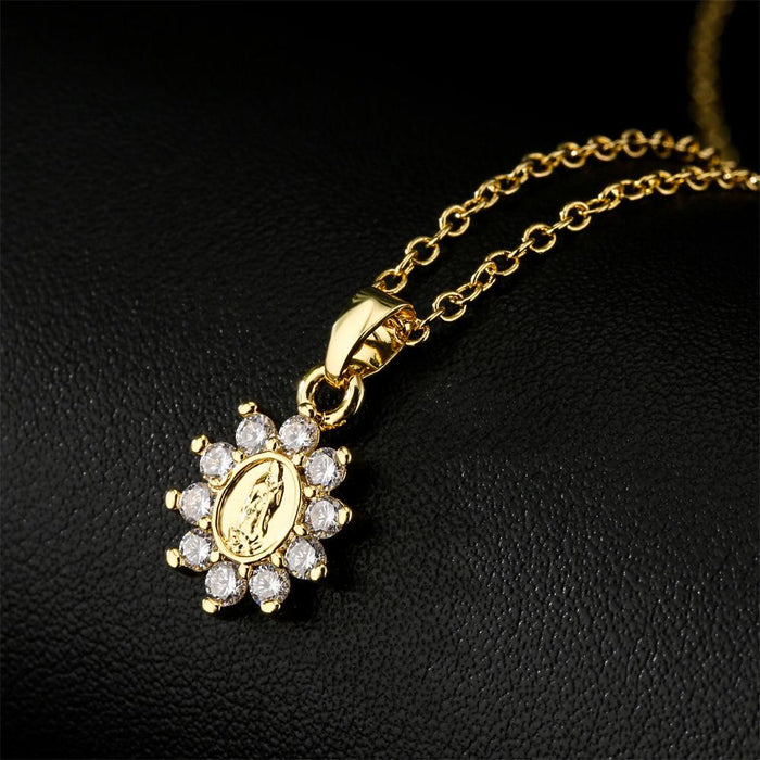 New Exquisite and Small Zircon Virgin Pendant Necklace