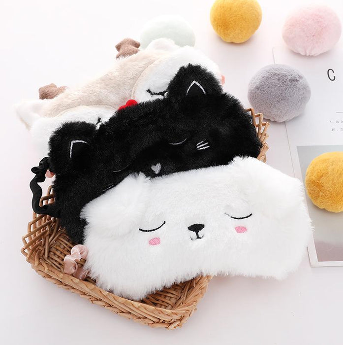 Cartoon Little Dog Elk Black Cat Shading Blindfold Eye Mask