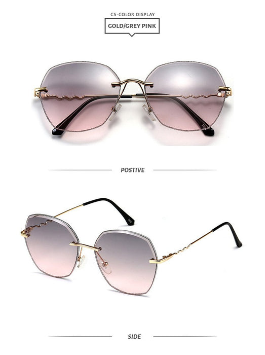 Metal sunglasses irregular Retro