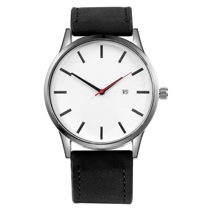 Simple Men Quartz Watch Sport Wristwatch Leather Strap