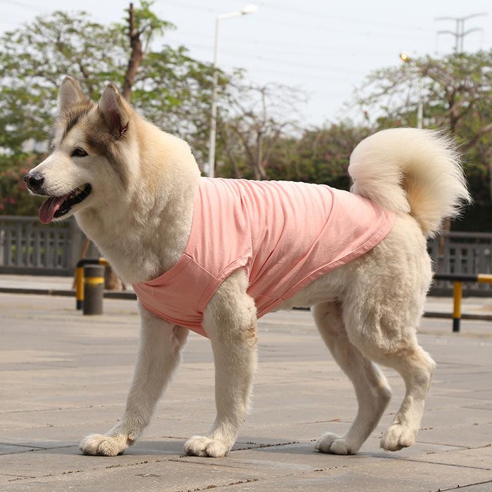 Pet Clothes Dog Cat Solid Color Cotton Vest Dog Jacket