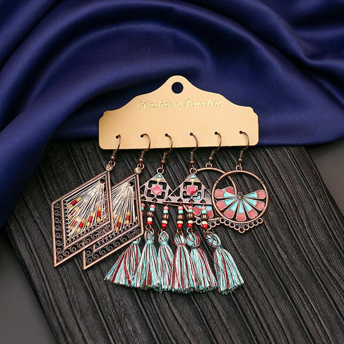 3 pairs/set Earrings Bohemian Style Jewelry X0X36218