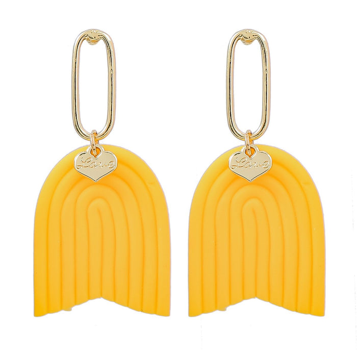 Simple Fashion Geometric Resin Stripe Stud Earrings