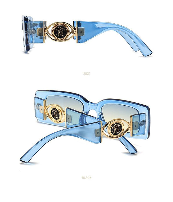 Small frame square sunglasses and sunglasses