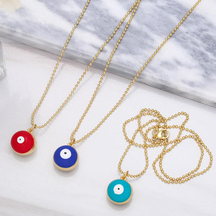New Personalized Round Devil's Eye Bell Necklace