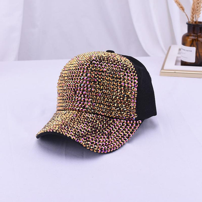 Summer Fashion Colorful Rhinestone Sunshade Mesh Cap Baseball Cap
