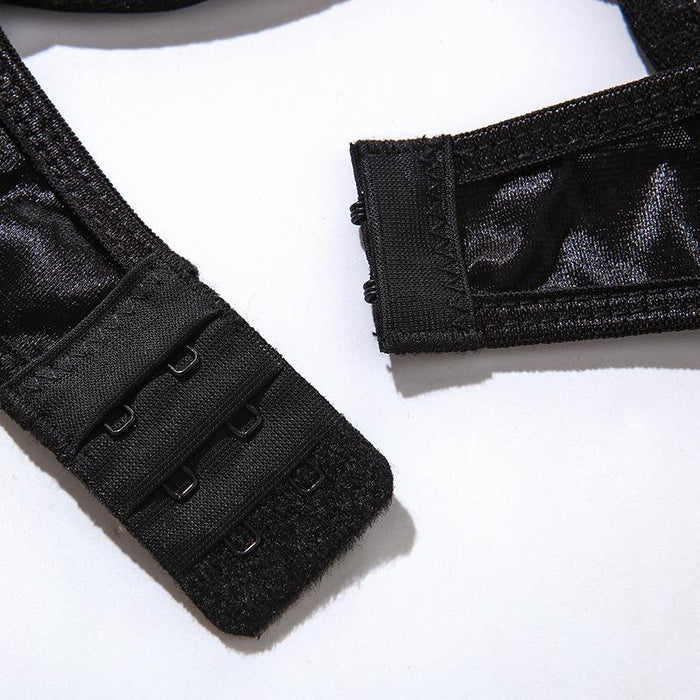 Women's Lace Mesh Embroidered Lingerie Pull Up Underwear Set