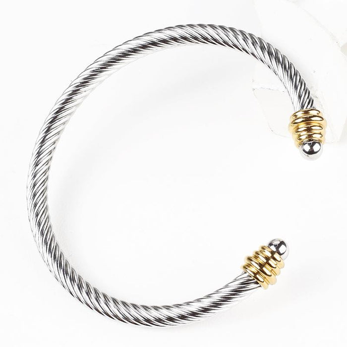 Titanium Steel Cable Bracelet Elastic Twist C Shape Bracelet Bangle