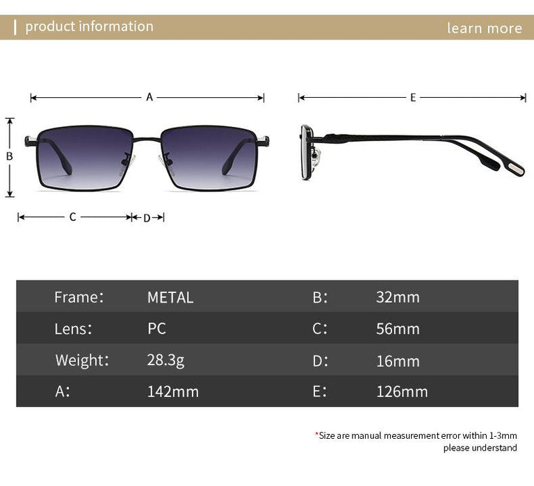Small box cheetah men's and women's Metal Sunglasses