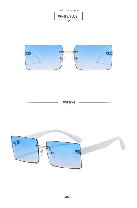 Square frameless colour candy Sunglasses