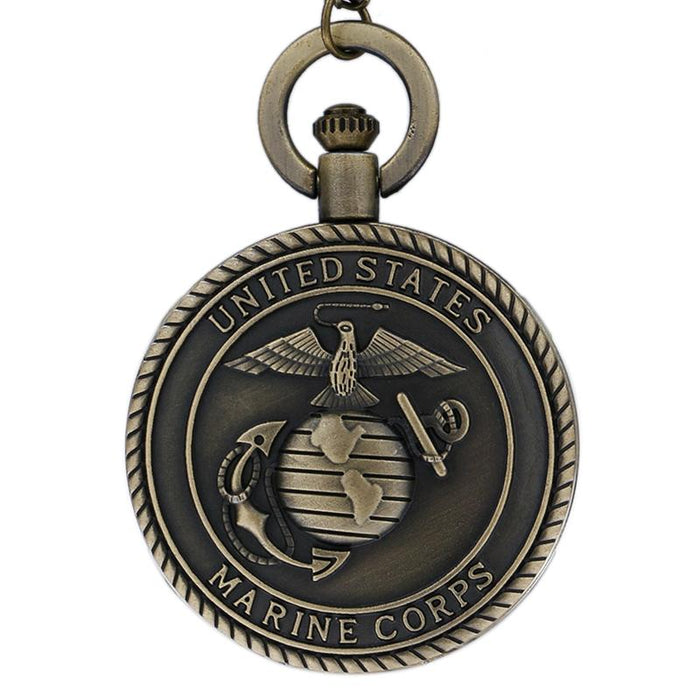 Vintage Bronze Mens Watches United States Navy Marine Corps Pocket Watch