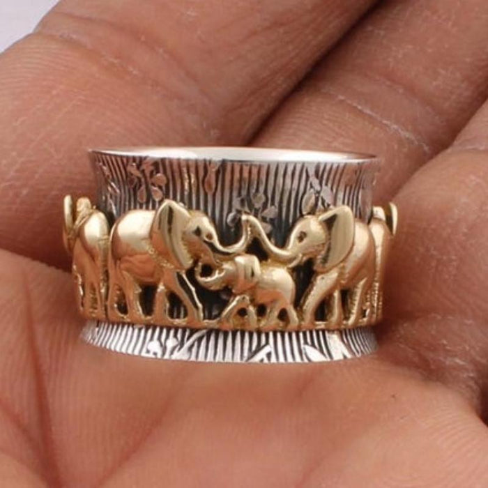 Fashoin Jewelry Gold Plated Elephant Rings