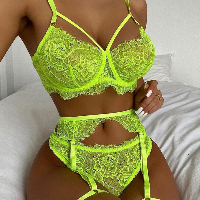 Women Lace Strap Underwire Lingerie Sexy Push Up Underwear