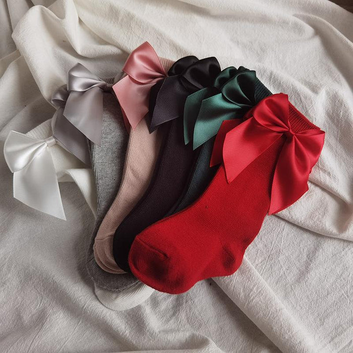 Big Bow Long Soft Cute Kids Christmas Sock