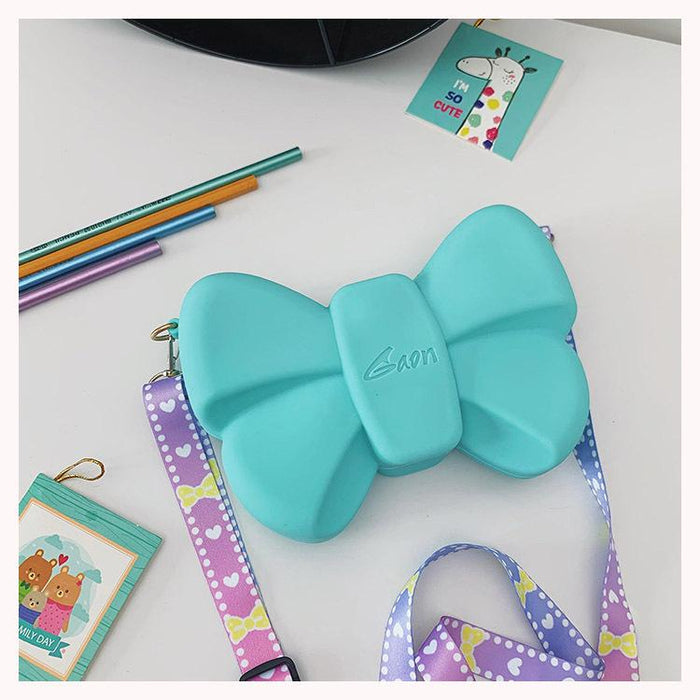 Children Silicone Coin Purse Cute Bow Girl Shoulder Bag