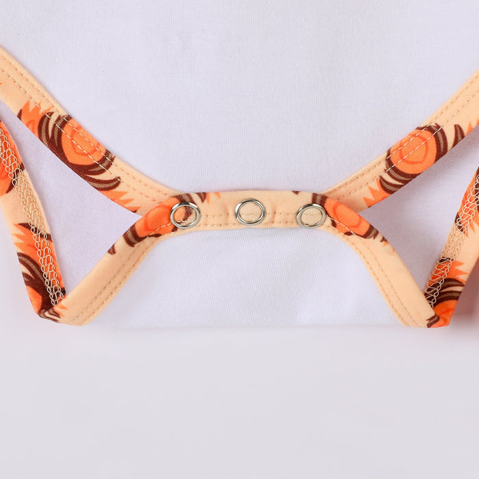 Boys' long sleeved pumpkin lettered print triangle khat-shirt