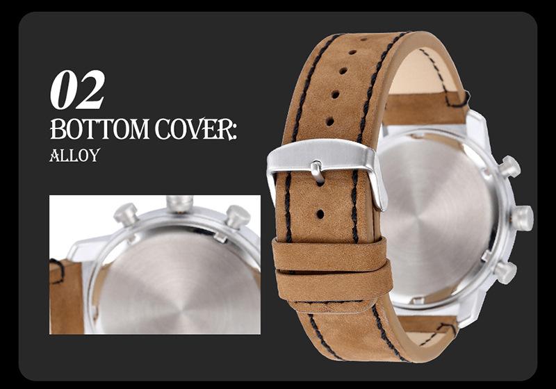 New Multifunctional Timing Fashion Sports Quartz Wood Watch Men
