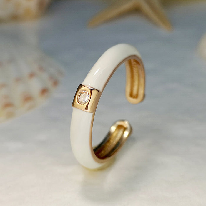 Ins Design Simple Color Oil Dripping Finger Ring