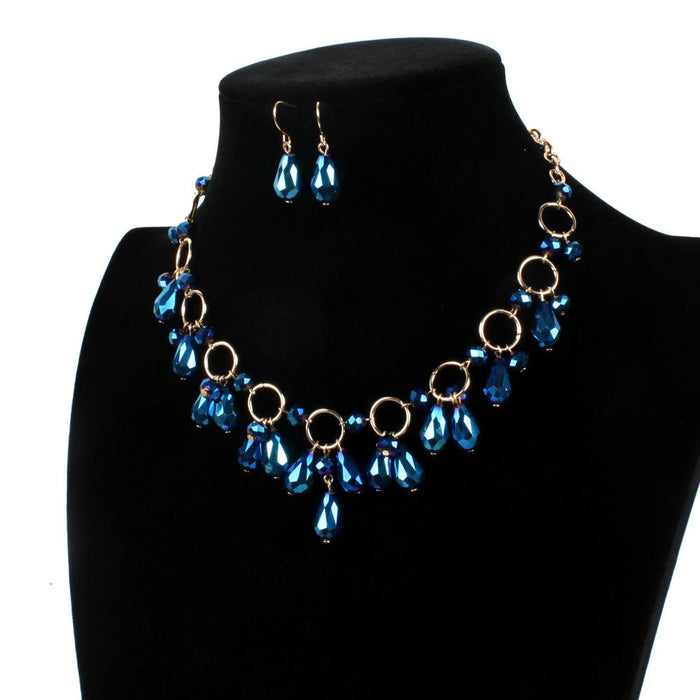 Female Jewelry Exaggerated Crystal Pendant Necklace Accessories