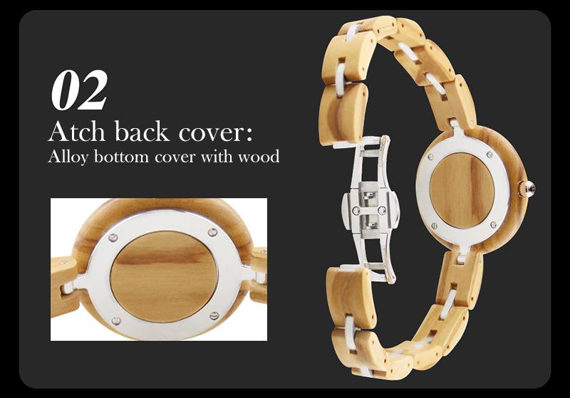 2022 New Classic Noble Green Quartz Wooden Watch