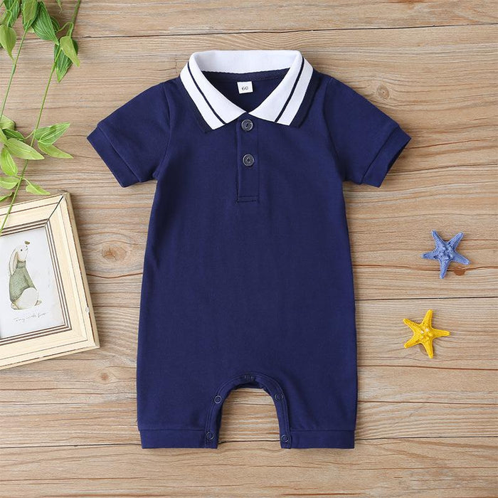 Baby Short Sleeve Polo Jumpsuit