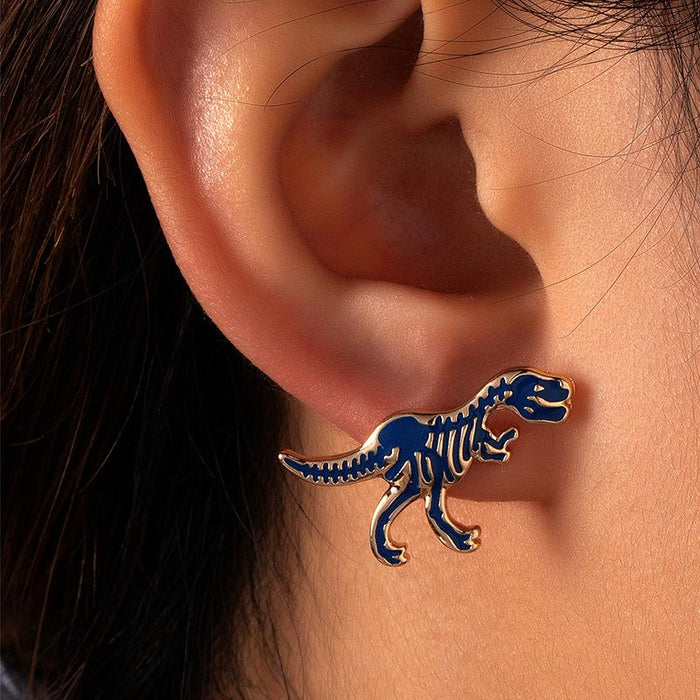 Fashion Enamel Personality Dinosaur Earrings