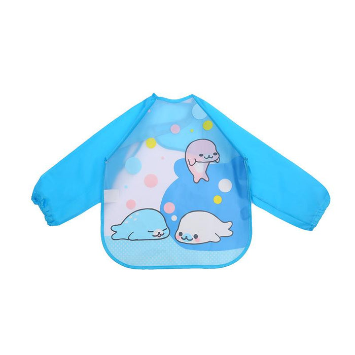 Cute Bibs Waterproof Long Sleeve Apron Children Feeding Smock